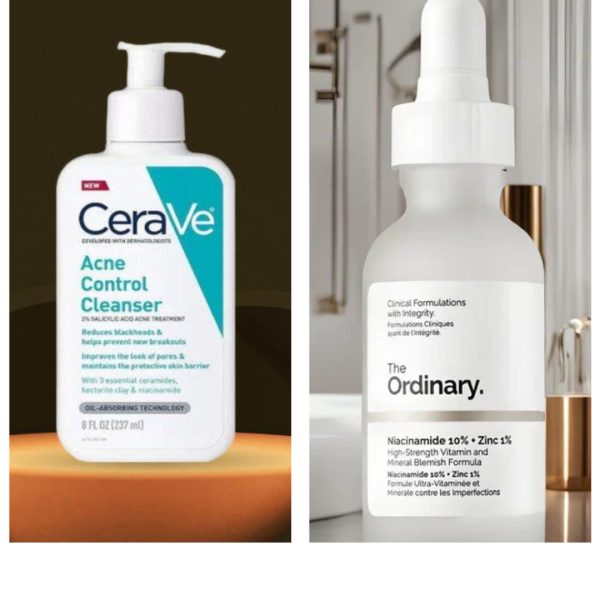 Pack Of 2 Cerave Acne Control Cleanser 237ml + Niacinamide Serum 30ml Deal