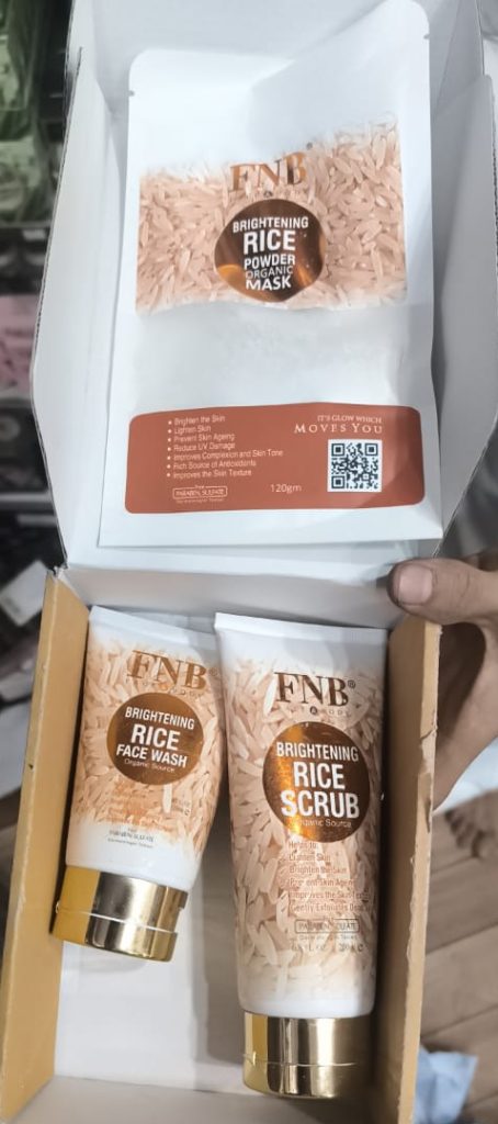 Fnb Rice [3 In 1] Whitening Brightening Glow Kit | Home Facial For Best Skin For Girls And Women