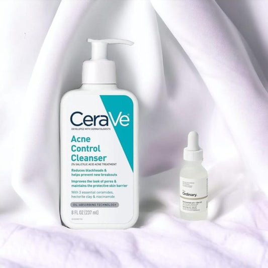 Pack Of 2 Cerave Acne Control Cleanser 237ml + Niacinamide Serum 30ml Deal